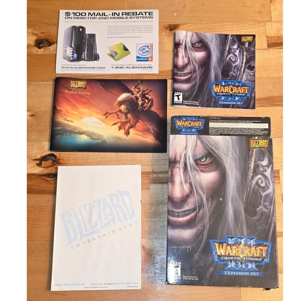 Warcraft III The Frozen Throne PC Mac Big Box Manuals Inserts No Game Blizzard